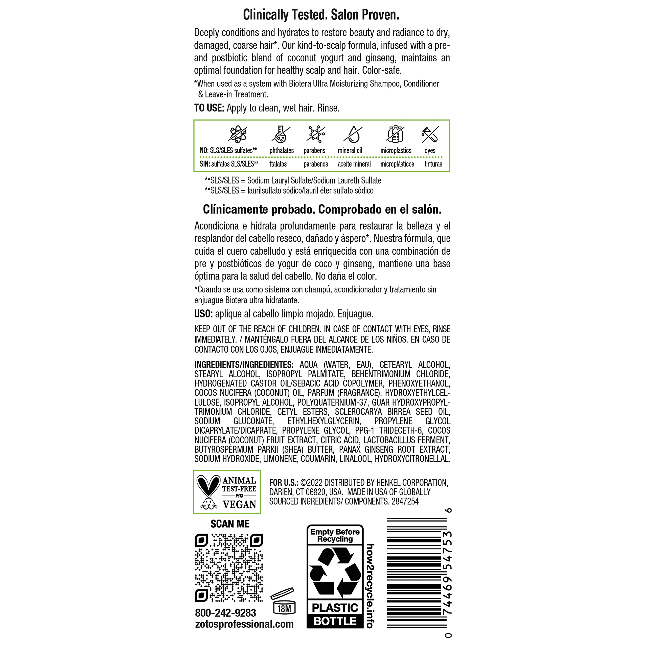 Biotera Ultra Moisturizing Conditioner for Dry, Damaged Hair