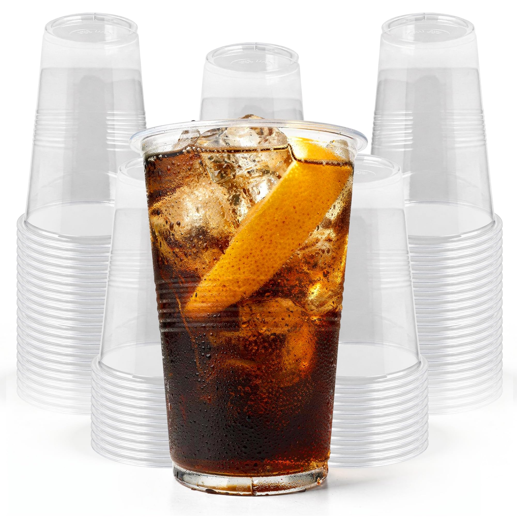 G4GADGET 150 Pack Plastic Pint Glasses 560ml Clear Disposable Cups Heavy Duty Drinking Glasses for Parties, Catering, BBQs, Festivals & Outdoor Events — image 1