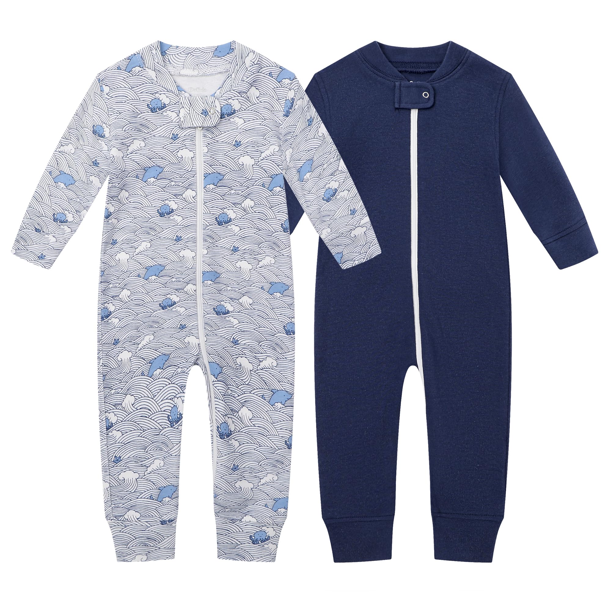 Owlivia Baby Schlafstrampler aus Bio Baumwolle, für Mädchen und Jungen, Langarm