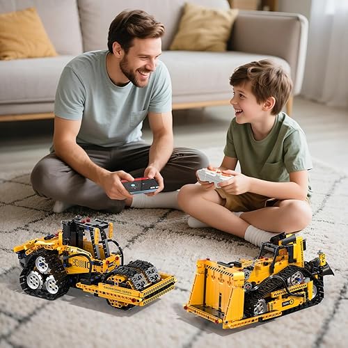 Miniatura 8 de Kit de construcción de robot STEM 5 en 1, 535 piezas de excavadora de control remoto, kit educativo de ciencia, juguetes robóticos de codificación