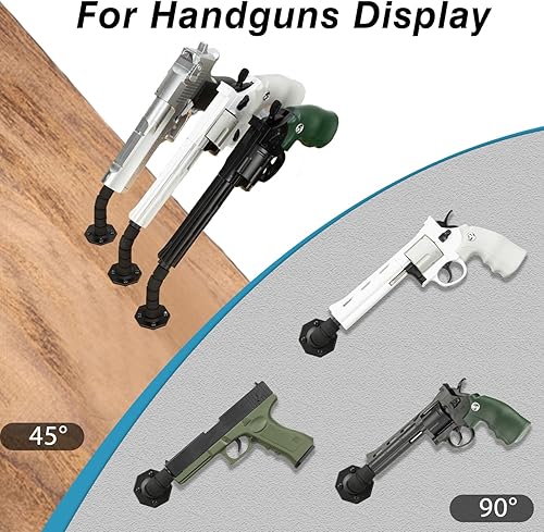 Miniatura 7 de Soporte para pistola de 45 grados, soporte para pistola con revestimiento de vinilo sólido, soporte para pistola montado en la pared para exhibición