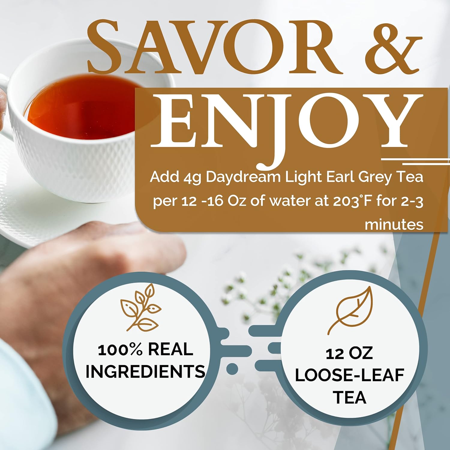 Orangic Eary Grey Loose Tea | BREAKFAST TEA | NATURAL ANTIOXIDANTS| 100% Real ingredients, 12 Oz Pure Loose-Leaf (150+ Cups) I By T SECRETEA, Daydream