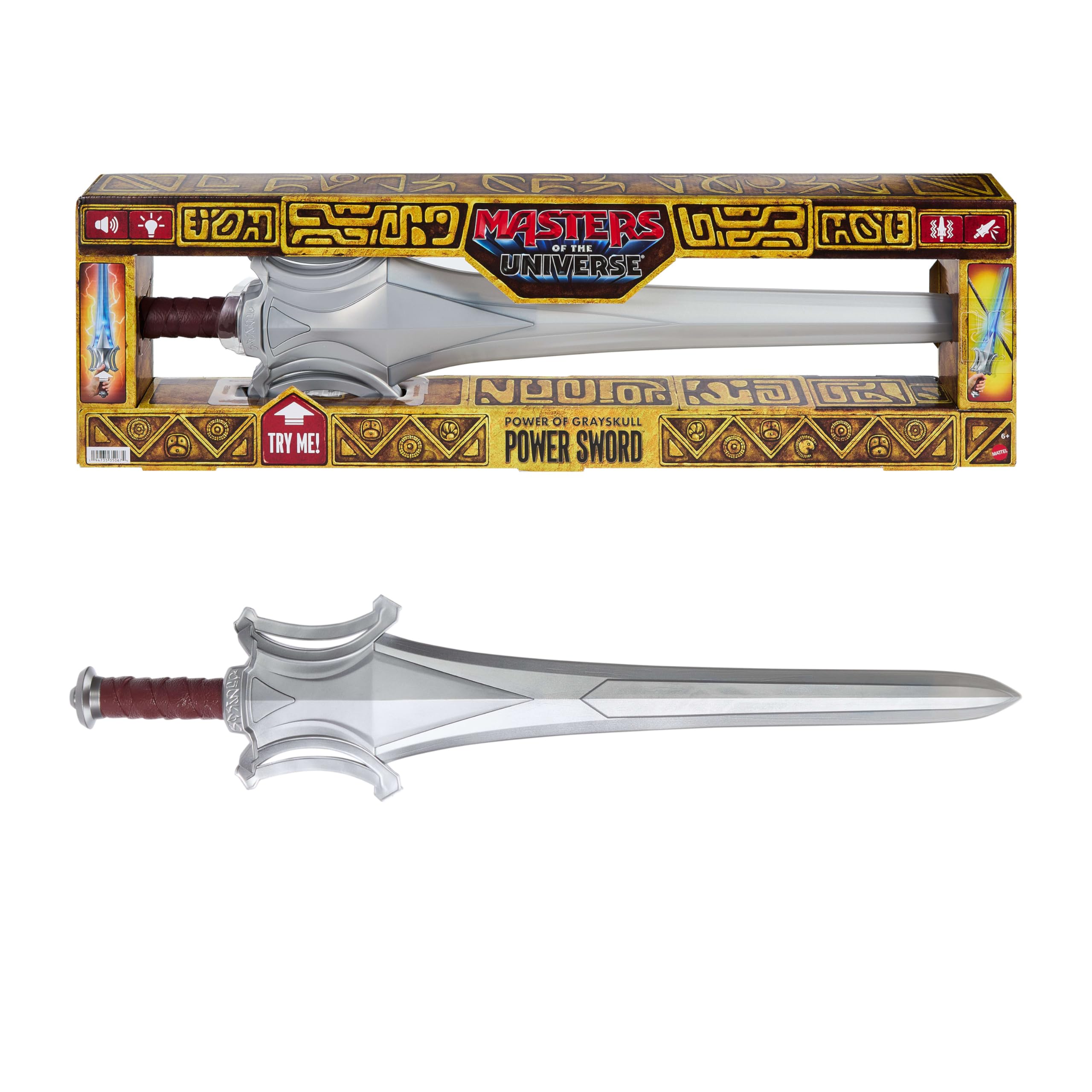 Masters of the Universe-Film 2026, He-Man Macht von Grayskull Schwert mit Licht, Dialog Geräusch- und Vibrationseffekten, Rollenspielzeug ca. 70 cm, JMD13