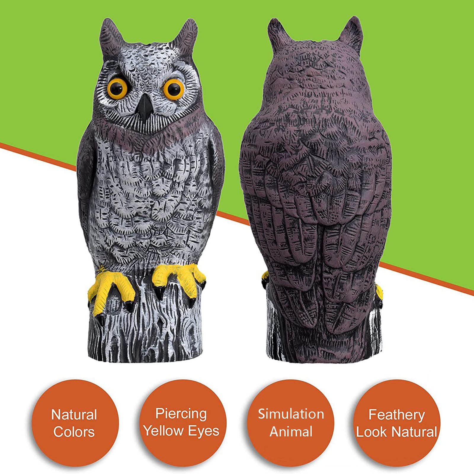 Gufo Statue Plastica, Giardino Esterno Realistico Gufo Decorazione, Decorazioni Gufo Spaventapasseri Uccello Repeller Scaccia Piccioni
