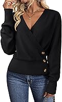 Timeson Women's 2025 Long Sleeve V-Neck Off-Shoulder Pullover Sweater - Business Casual Cozy Knit Top