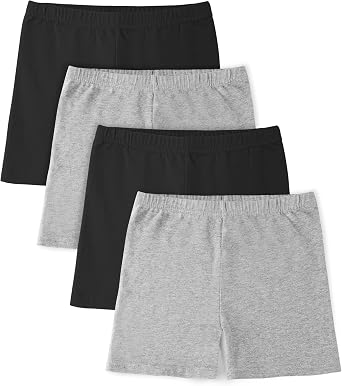 BOOPH 4 Pack Girls Bike Shorts Kids Cartwheel Shorts for Under Dress Dance