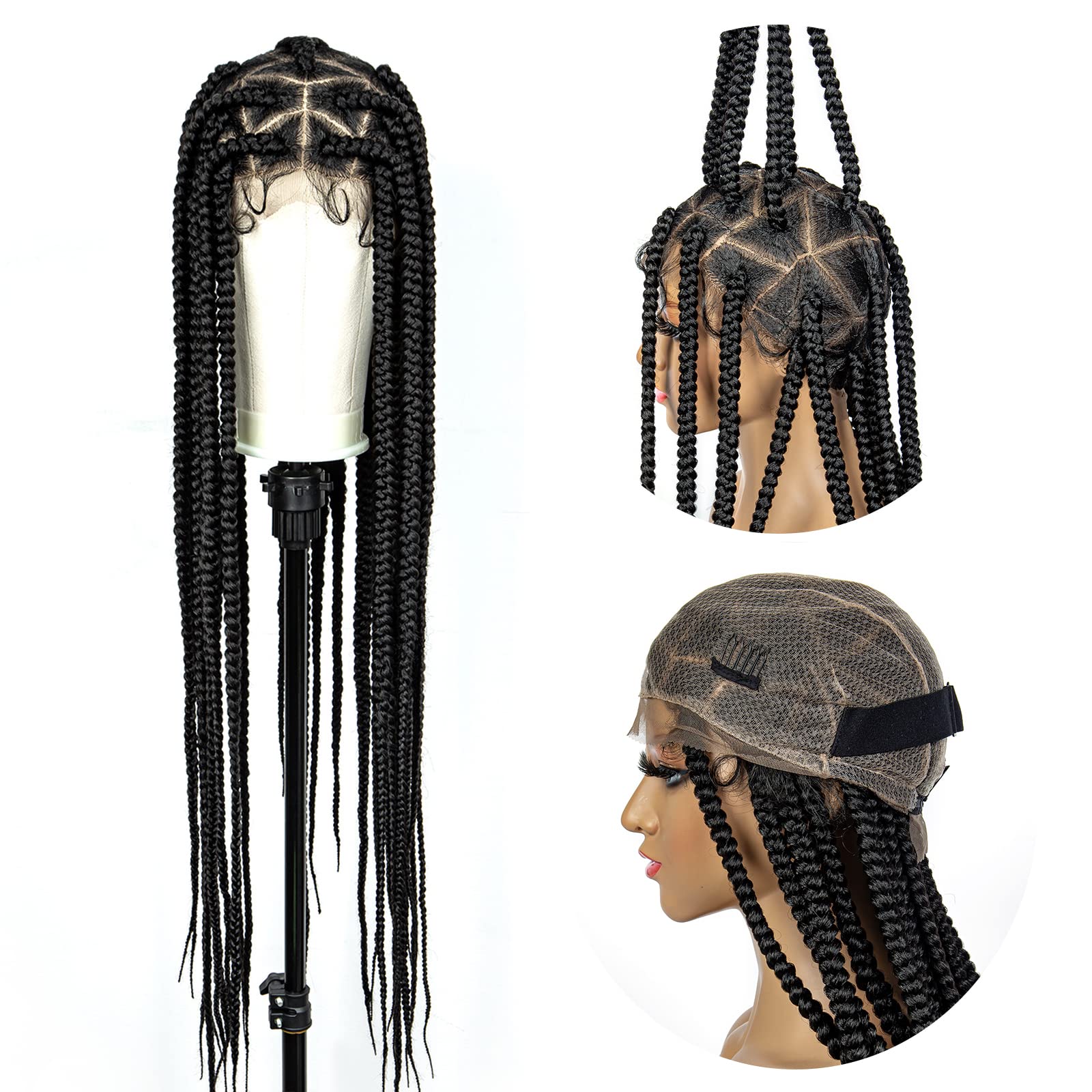 sedittyhair Full Lace Knotless Box Braided Wigs Synthetic Braied Wigs 32 inches 033