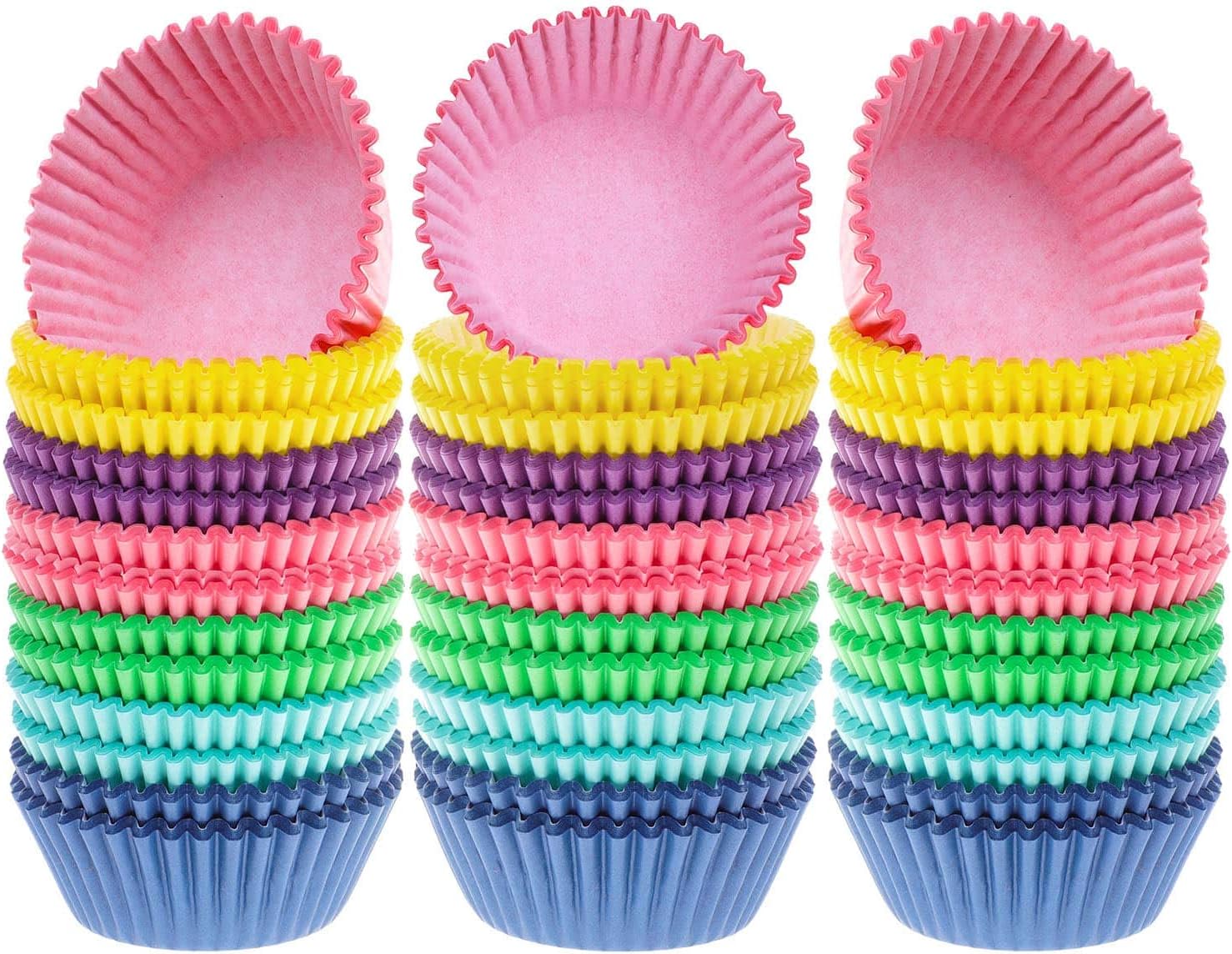 Selizo 600 Pcs Multicolor Cupcake Liners, Grease-resistant Paper, Disposable, Perfect for Birthday, Baby Shower, Wedding