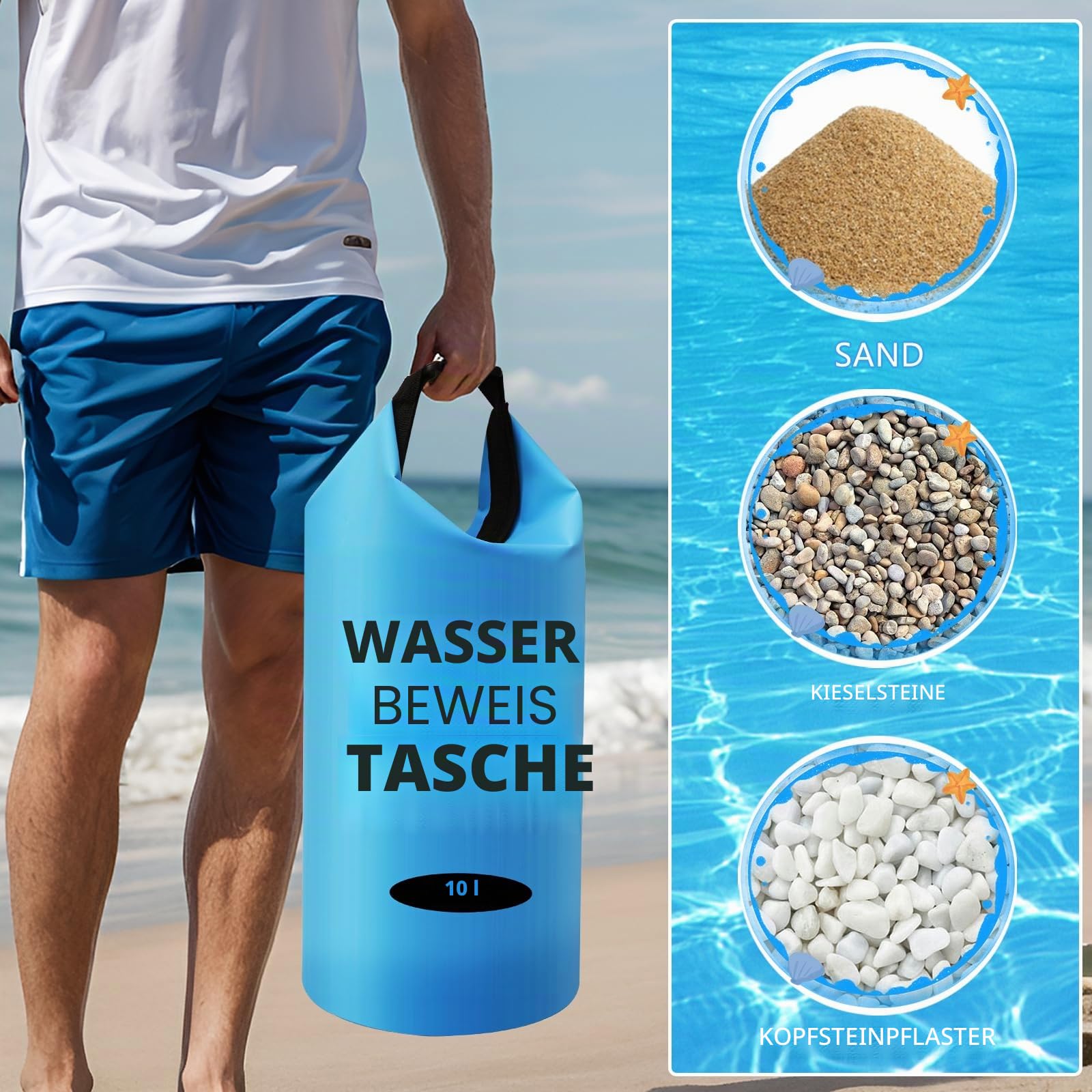 Robuste Poolleiter-Gewichte, 18 kg, mit Sand befüllbar, Universal-Sandsäcke, Stufenanker, 500D PVC, wasserdicht, reißfest, faltbare Sandsäcke für oberirdische Schwimmbäder, Treppeneintrittssystem, 2