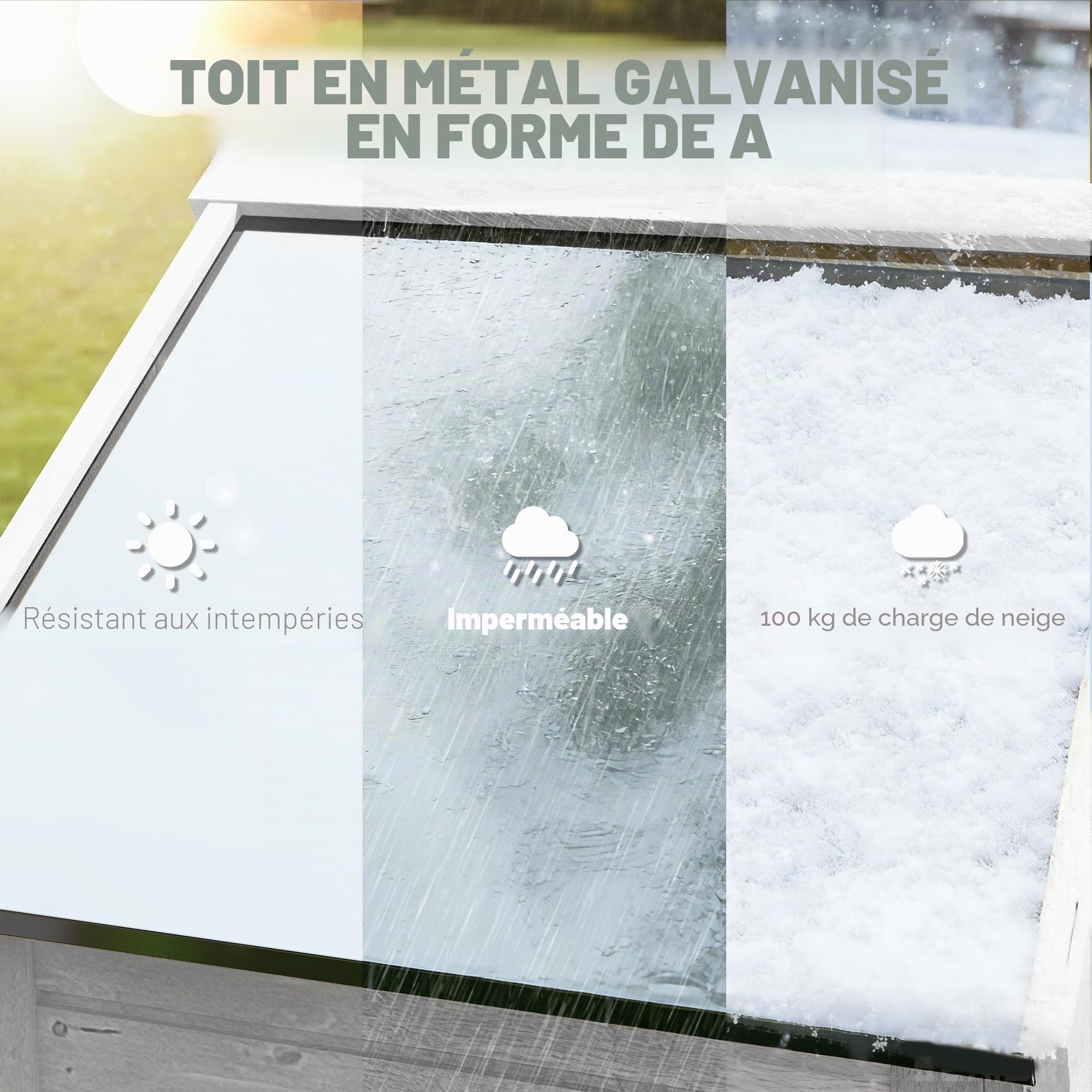 Outsunny Armoire Jardin Bois abri Outils Extra Haut 85x58x213 cm Blanc