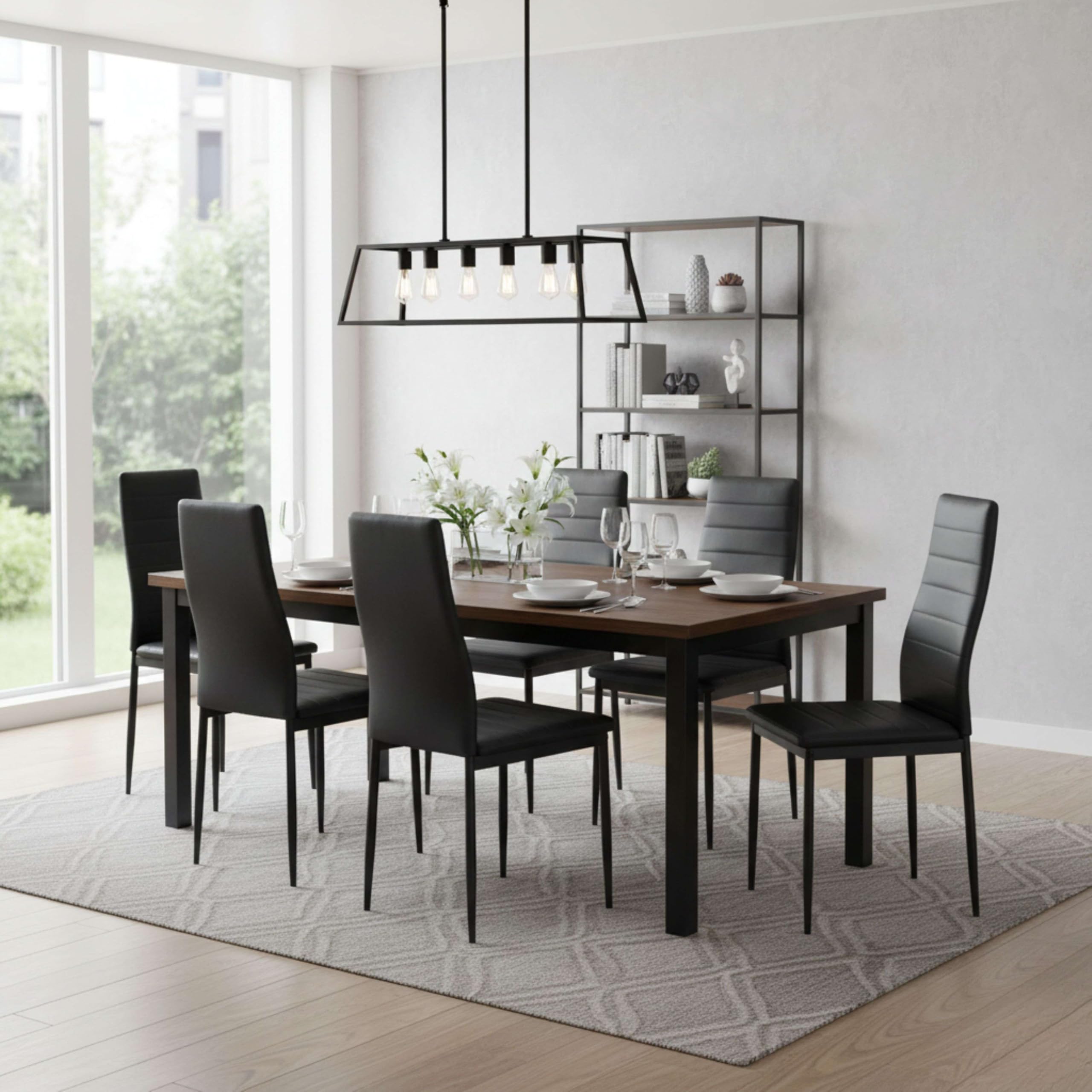 Miroytengo Pack de 4 Sillas Avat para Salón Comedor Estilo Moderno en Color Negro 42x96x52 cm