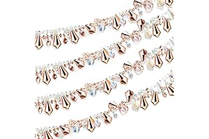 80 Feet 4 Rolls Clear Crystal Tree Garland - Rose Gold