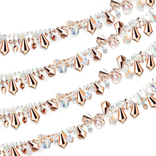 Aoriher Guirnalda de cuentas de árbol de Navidad de 80 pies, 4 rollos de guirnalda de cristal, adornos acrílicos, cuerda de cuentas trenzadas para