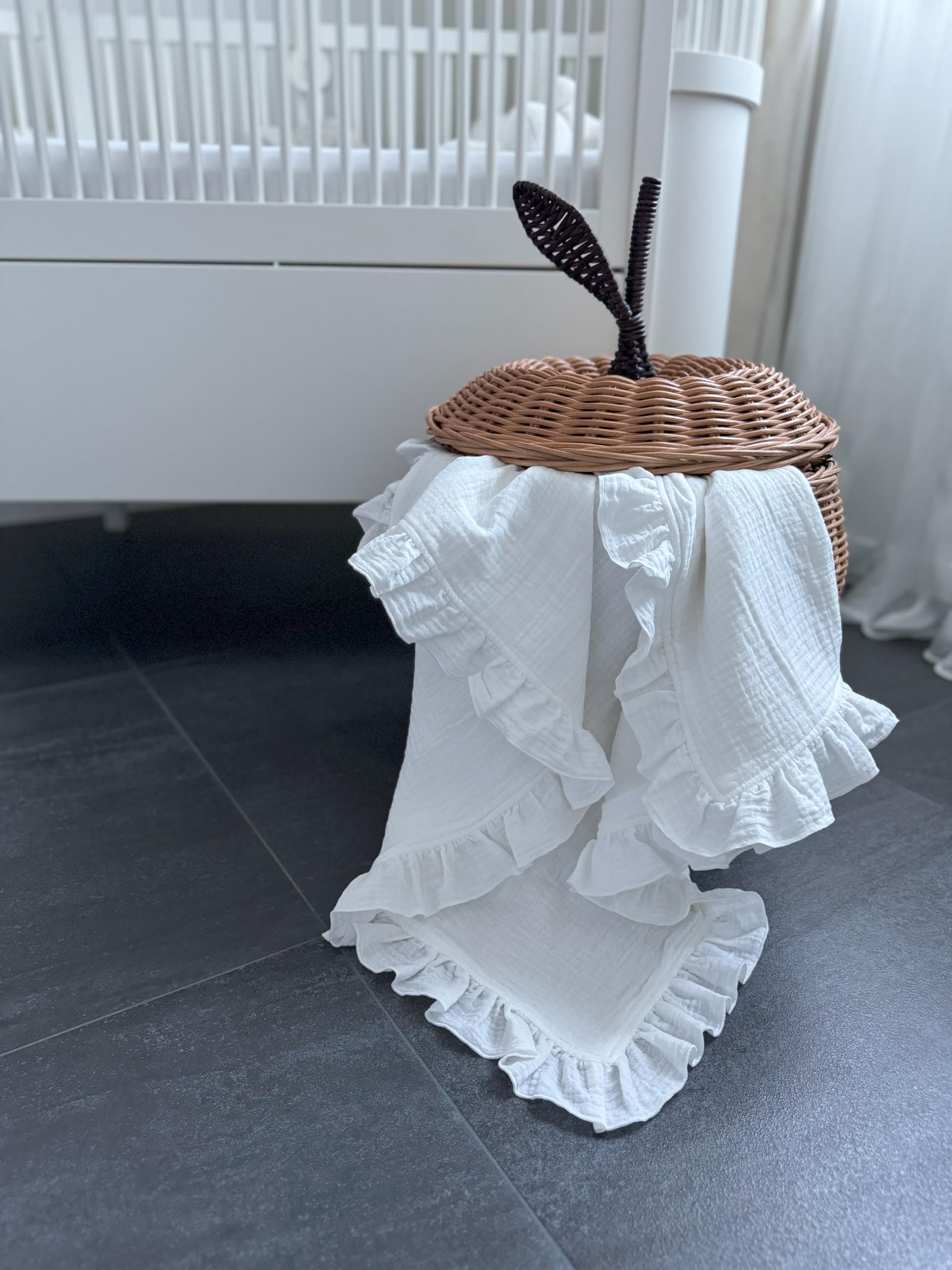 Mussole Neonato 120x120, Cotone Biologico 100%, Certificato Gots, 2 Copertine In Mussola, Baby Swaddle Coperta, Per Culla, Passeggino, Lenzuolo, Morbido, Unisex, Più Bavaglino Omaggio. (Stella-Piuma