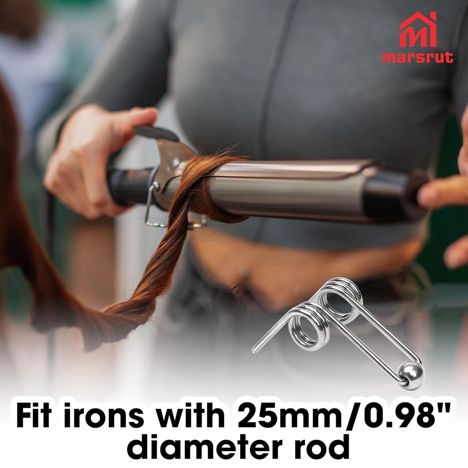 Marsrut (4PCS) Double Return Torsion Springs for Curling Iron Rod - Part Replacement Accessories for Hair Rollers (Length: 24mm; Wire Diameter: 1.0mm), Silver