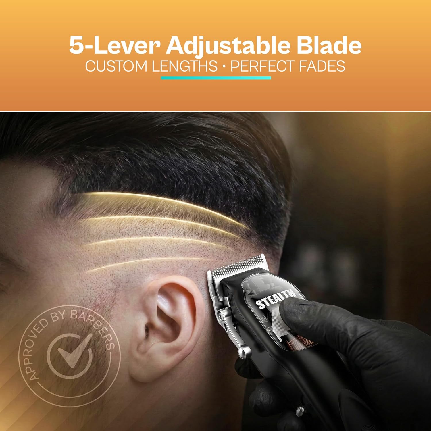 STEALTH PRO Advanced High Torque Magnetic Clipper – Professional Cordless Clipper with 10k RPM Microchipped Motor, Adjustable Blade, Long Runtime, Guards & Charging Base Included, by BOX90210