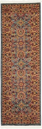 Miniatura 8 de Unique Loom - Alfombra de la colección Edinburgh - Monroe (2 x 6 pies 1 pulgada, pasillo, azulmarrón)