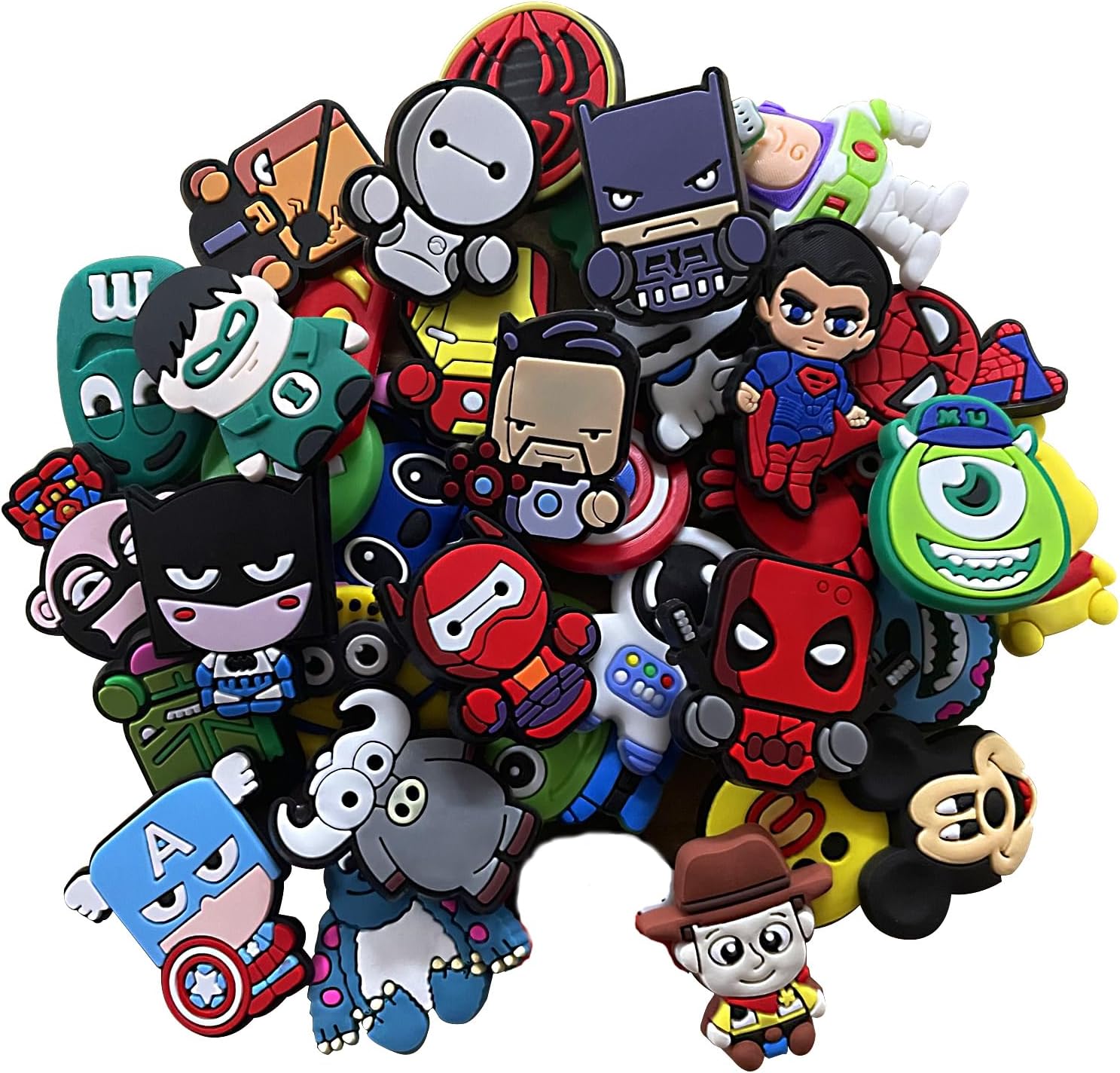 DDTKZC36,60 PCS PVC Shoe Charms for Decoration Boys,Shoe Charm Kids Unisex