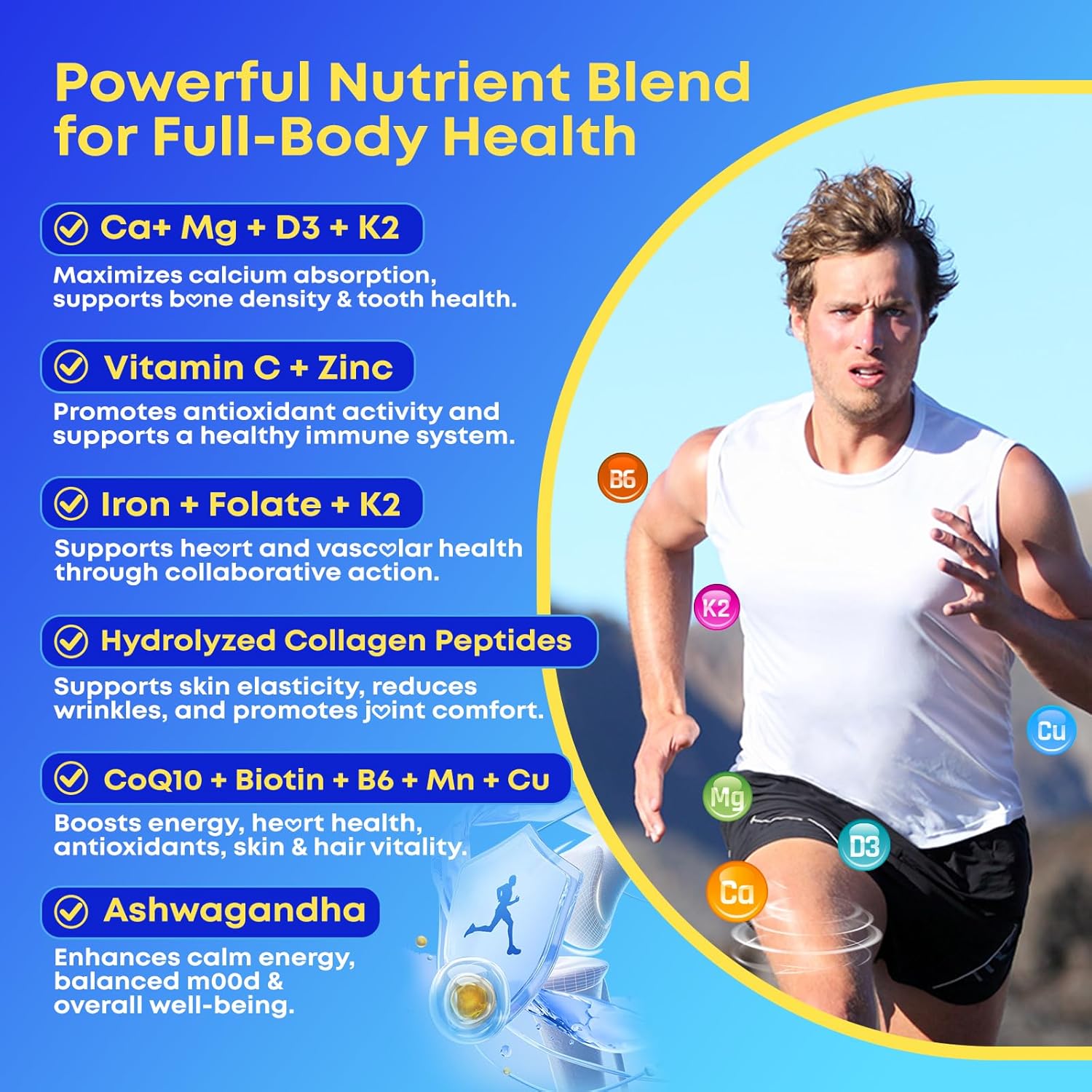 90 Count Calcium Citrate Gummies 1200 mg with Vitamin D3, K2, Magnesium & Zinc, High Absorption Calcium Supplements for Women & Men for B0ne, Muscle & Immune Support, Sugar Free, Mixed Berry Flavor - Image 4