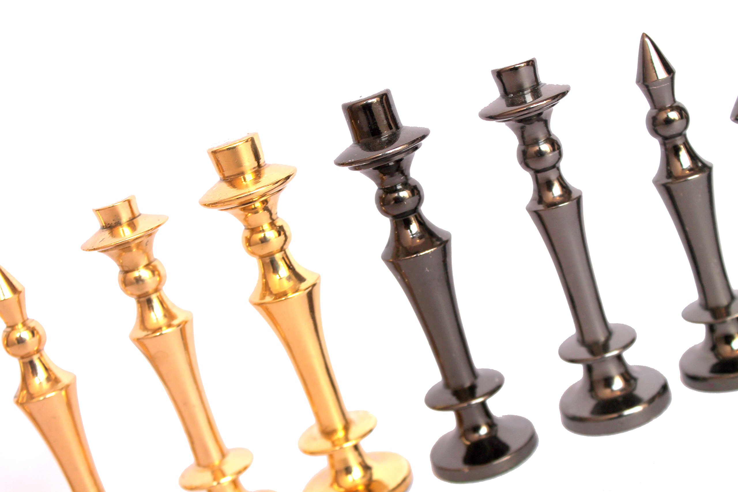 StonKraft Marmor-Schachbrett-Set zum Sammeln + Messing-Schachfiguren, 38,1 cm, für 2 Spieler, ab 12 Jahren