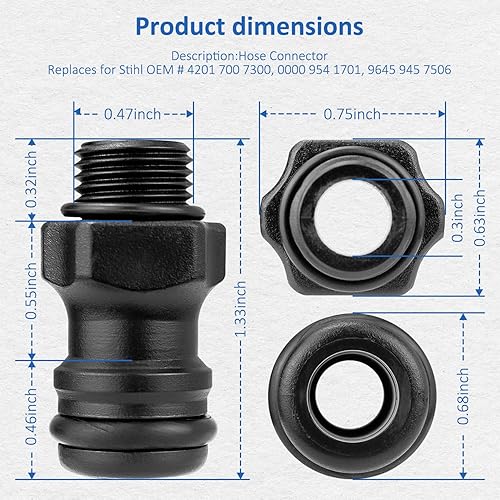 Miniatura 5 de Kit de agua de repuesto 4201 700 7300 conector para Stihl TS350 TS350 AVE TS360 TS400 TS410 TS420 TS460 TS510 TS700 TS760 TS800 Cutquik sierras