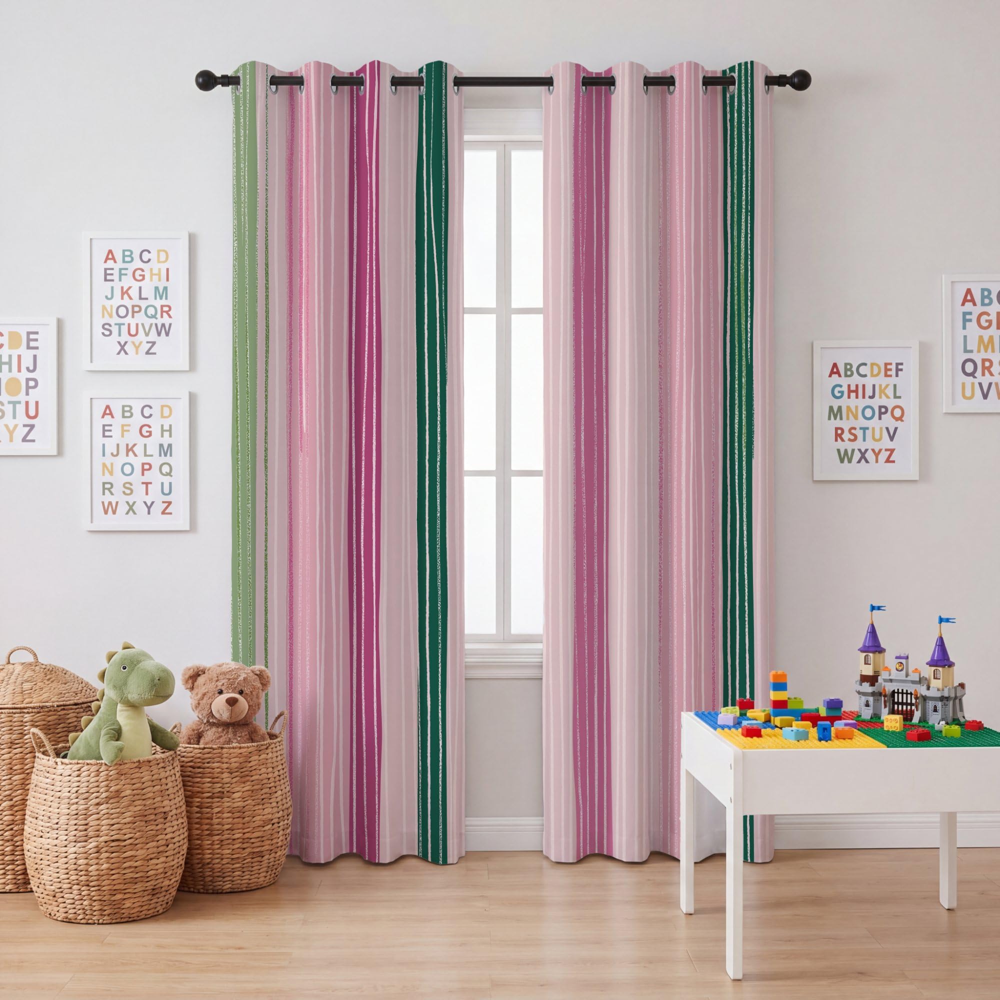 Zasłony zaciemniające z nadrukiem nowoczesny minimalistyczny, 140 L x 245H