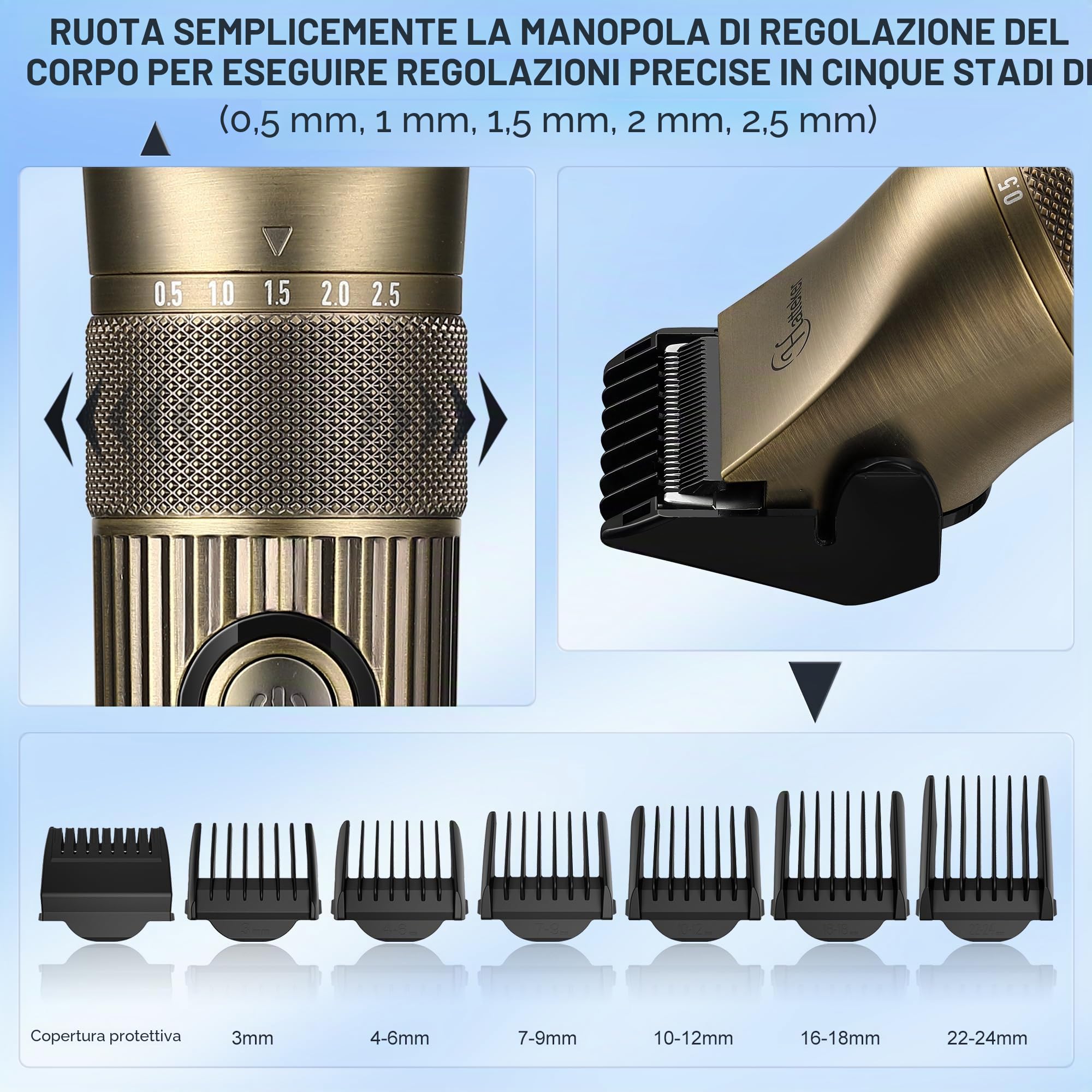 Hatteker Tagliacapelli Uomo Professionale Regolabarba Uomo Rasoio Elettrico Barba Macchinetta per Capelli Tagliabarba Trimmer Impermeabile 4 in 1