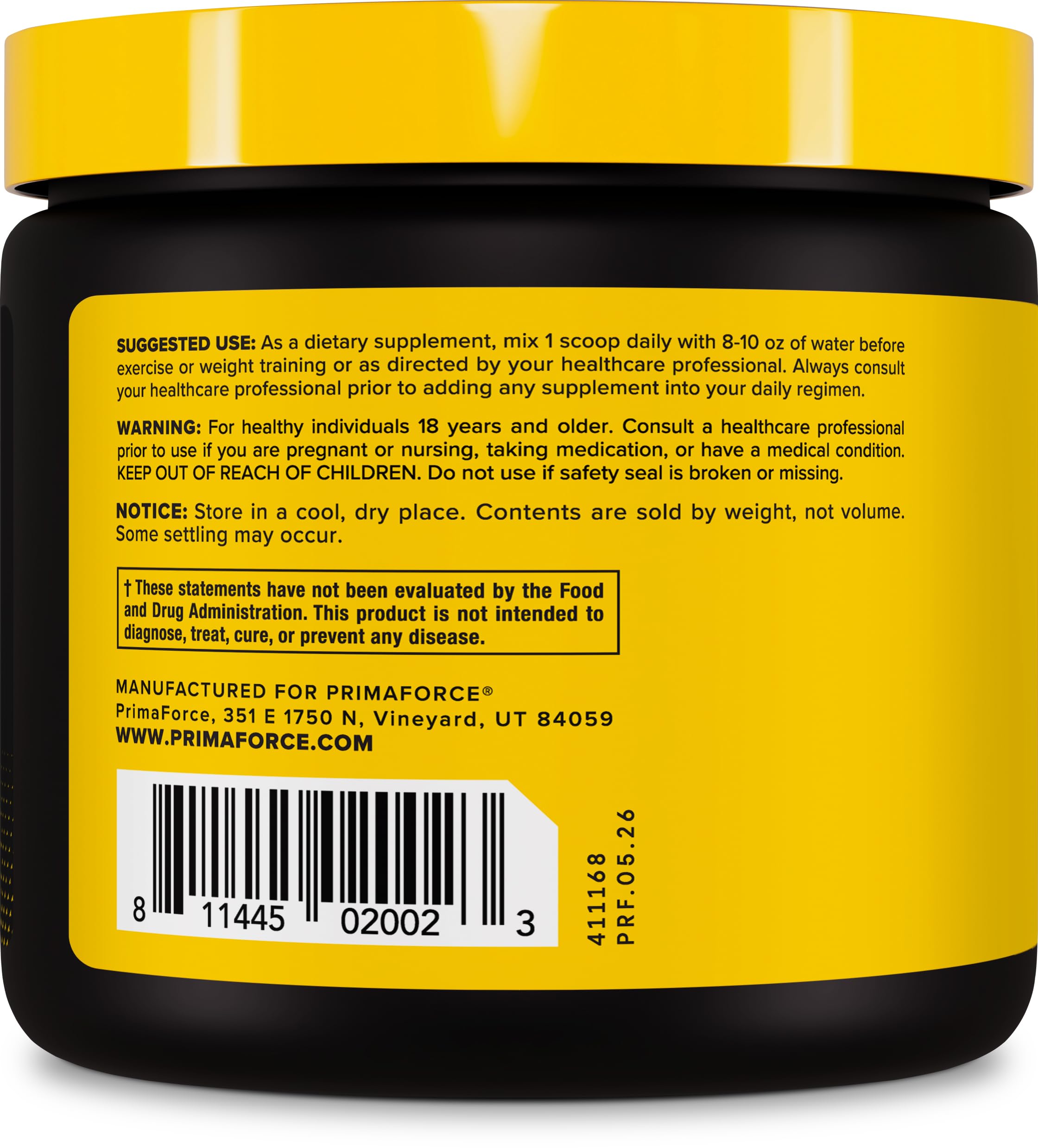 PrimaForce Arginine AKG Powder (250 Grams) 125 Servings, Gluten Free — Amazon image 3