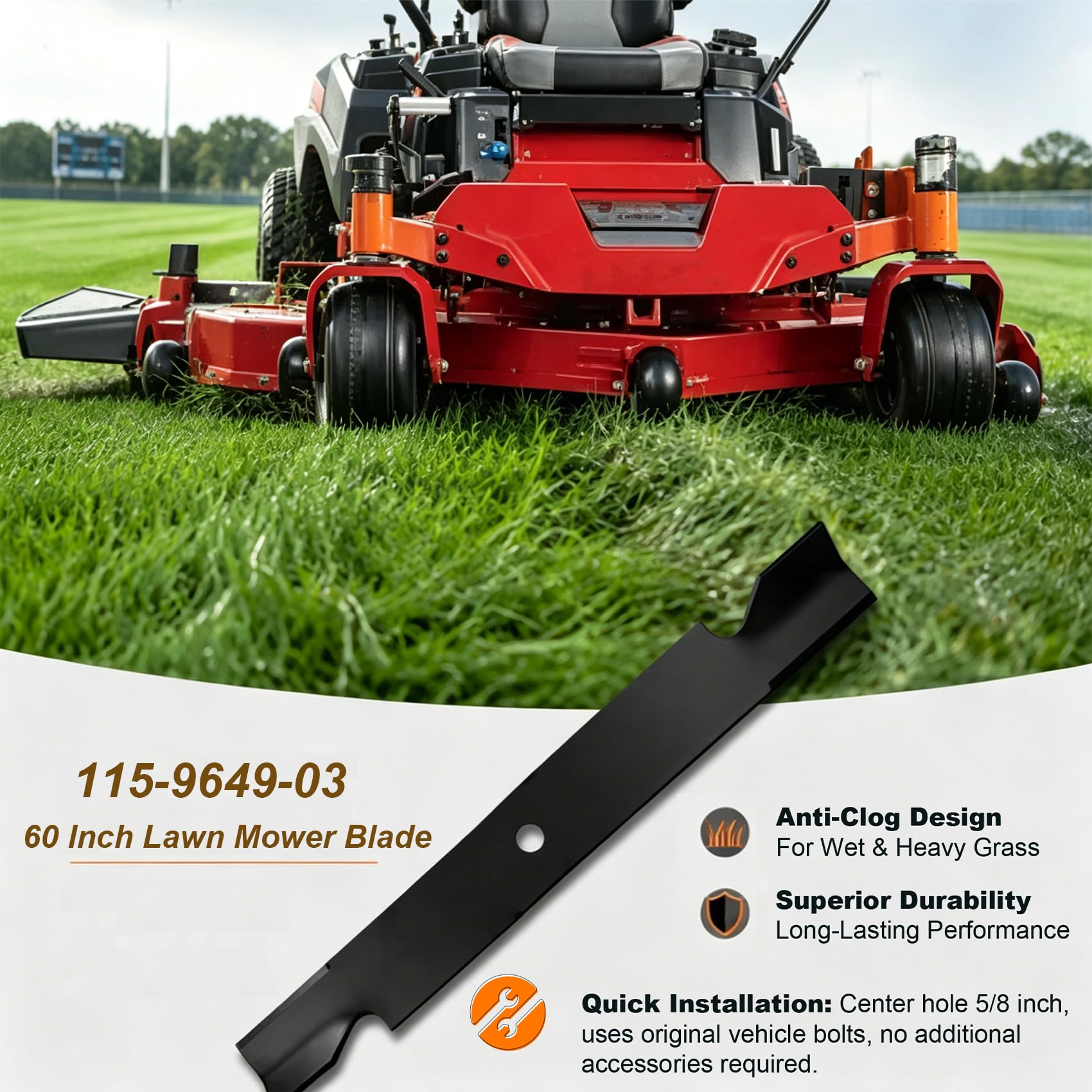 Amazon.com : 115-9649-03 105-7718-03, 60 Inch Lawn Mower Blade