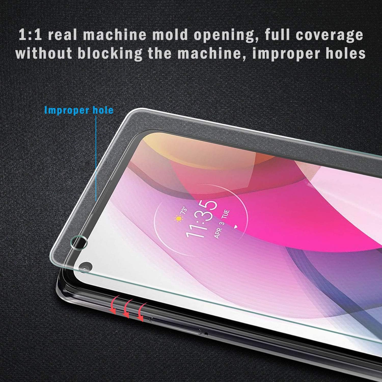 Discount 70% QHOHQ 3 Pack Screen Protector for Motorola Moto G Stylus 2021,Tempered Glass Film,9H Hardness - HD - Anti-Scratch - 2.5D Edge - Anti-Fingerprint - Easy Installation