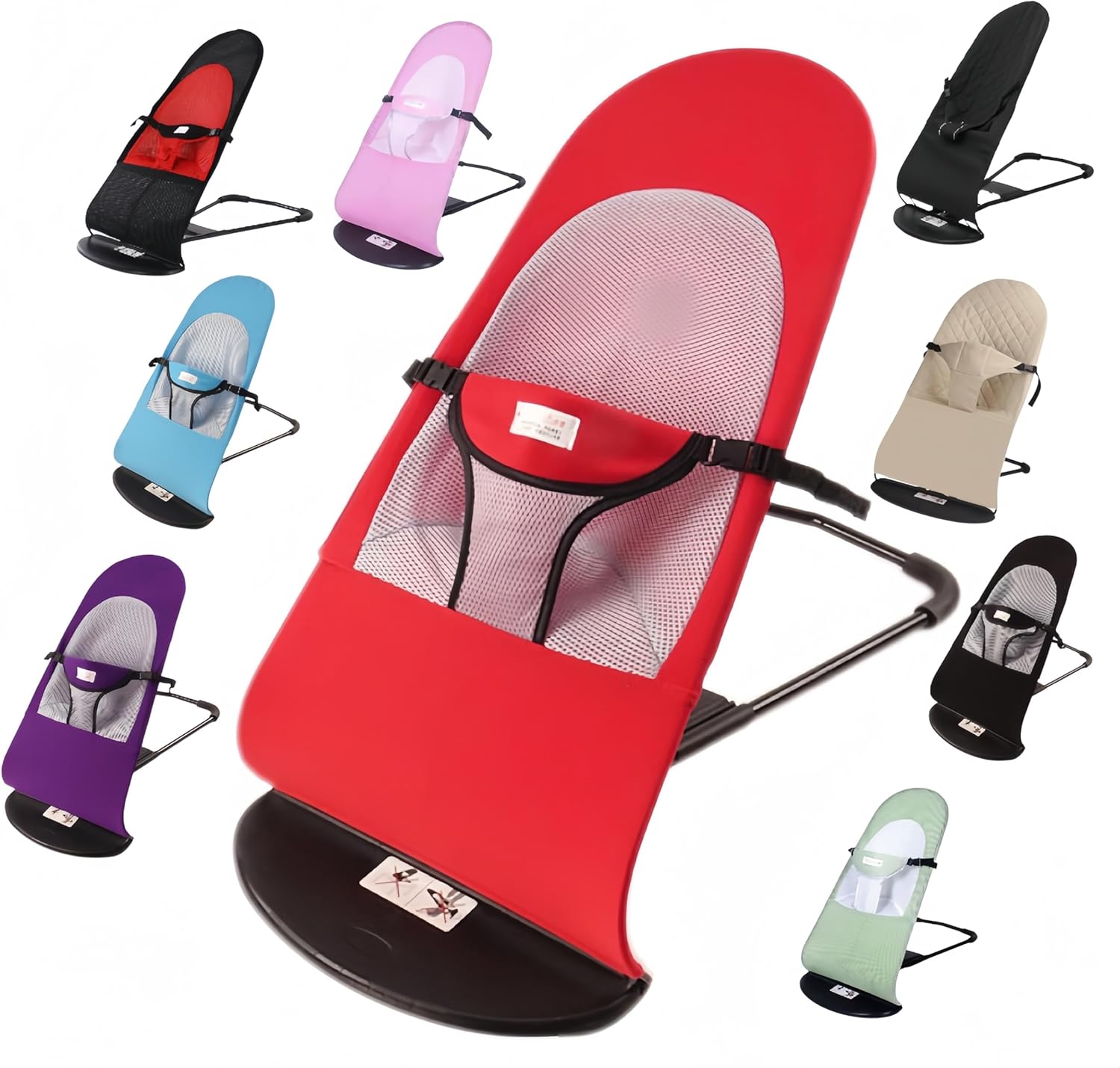 Dog Rocking Chair Cat Rocking Chair, Dog Rocker Bed Chair, Indoor Lounge, Adjustable max Weight 22lb,with Removable and Washable Cover 4 Modes Adjustments Pet Bouncer Chair Foldable,Red