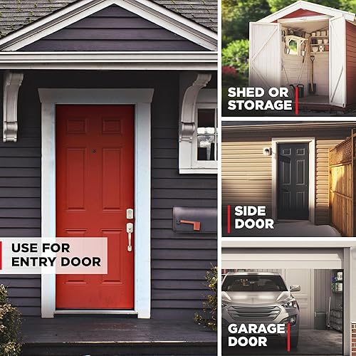 Miniatura 2 de Kwikset Powerbolt 240 - Cerradura de puerta electrónica tradicional de níquel satinado con 5 botones, con cómoda entrada sin llave, códigos de