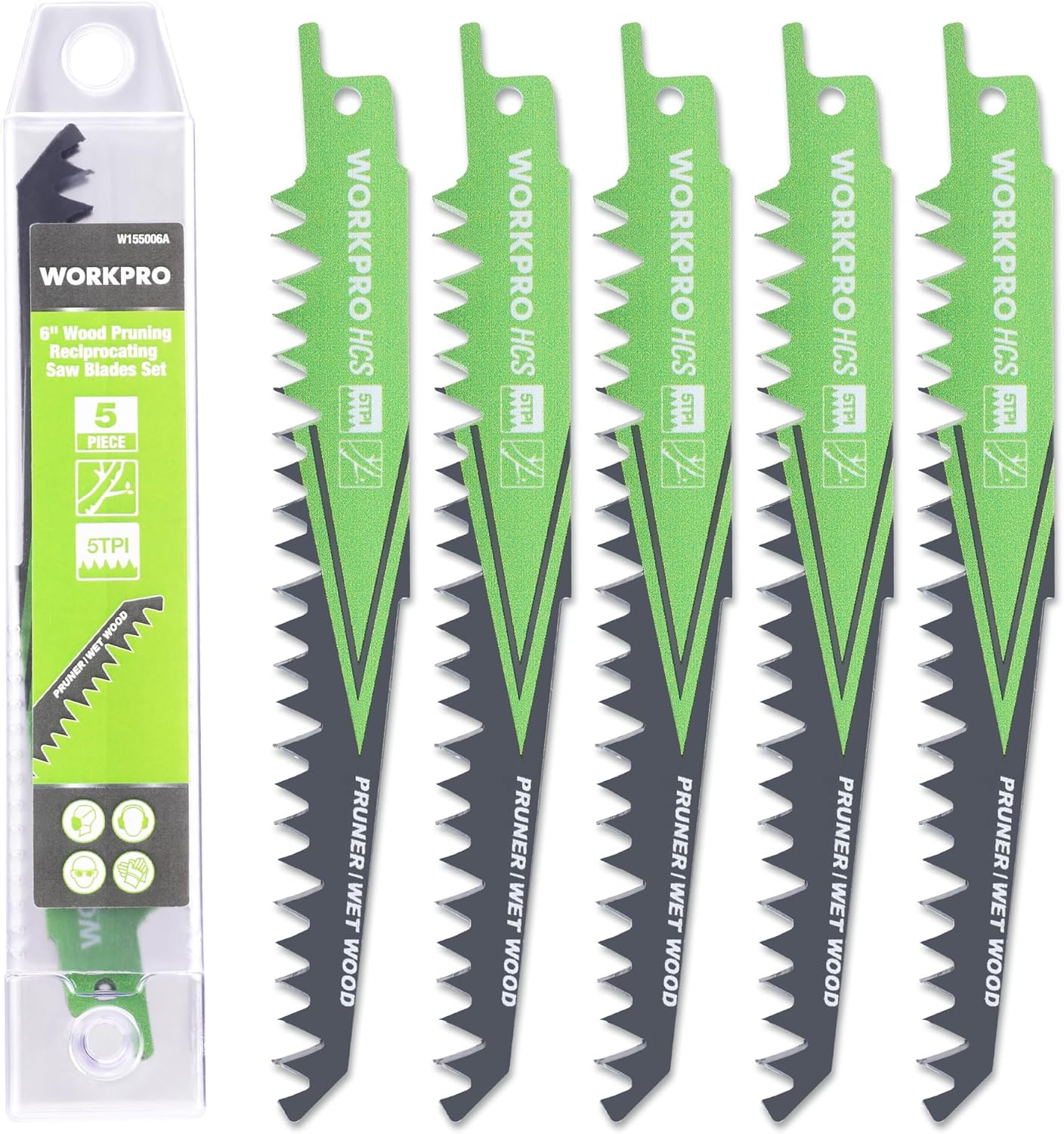 WORKPRO 5Piece Reciprocating Saw Blades Set Sabre Saw Blades for