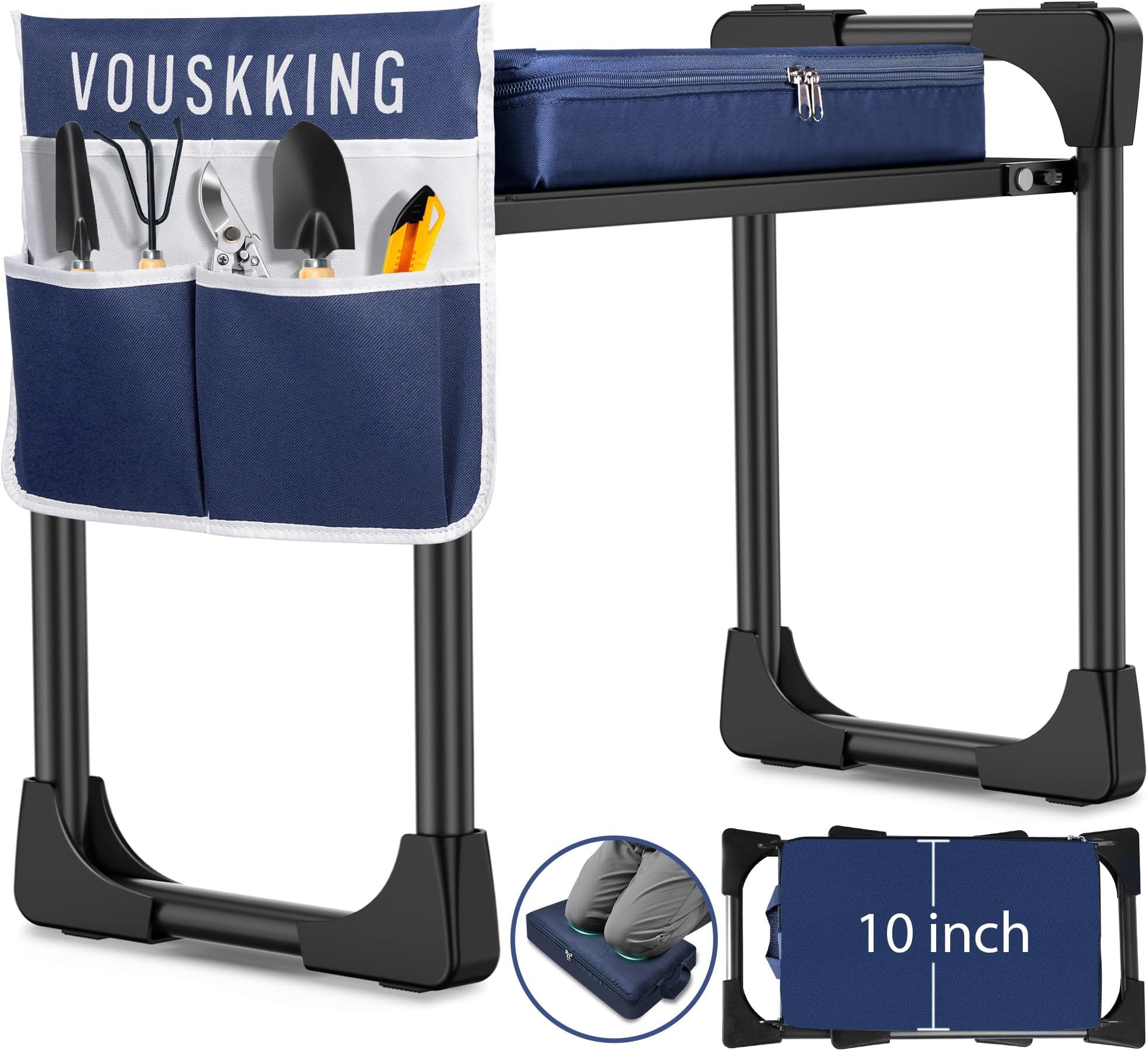 Cubilan Foldable Garden Kneeler Seat Heavy-Duty, Durable Garden Stool With Large Garden Tool Bags B0b7kcg3gw