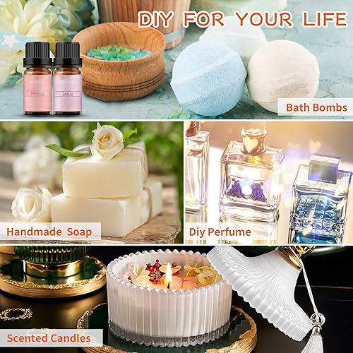 Miniatura 114 de BURIBURI Aceite esencial de rosa y jazmín, 2 piezas, 100% puro, juego de regalo de aceite esencial de rosa para aromaterapia, difusor, masaje