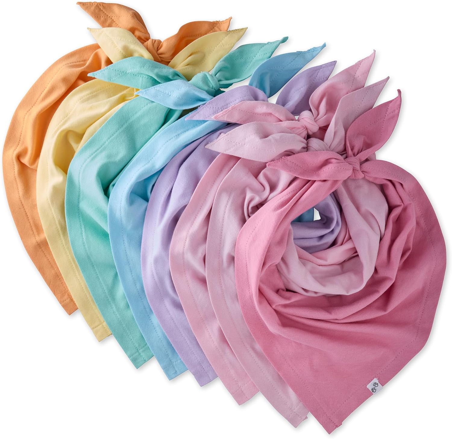 Bandit - THE PET Bandana, 8 Pack 100% Organic Cotton Pet Bandanas Clothes for Small, Medium, Large Dogs​​, Rainbow Pink, X-Small/Small