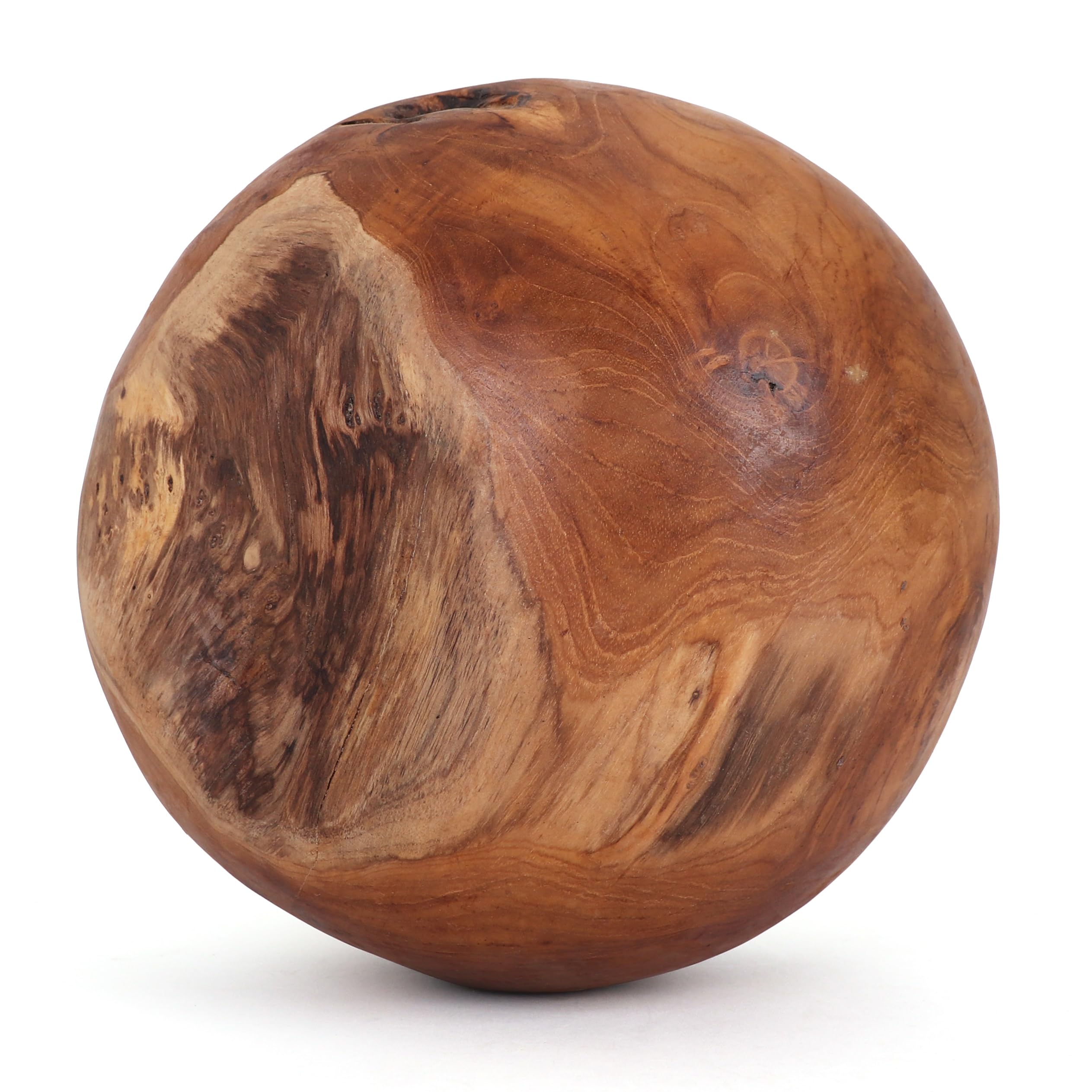 Natural Teak Ball - Teak Root Decorative Orb - Wooden Balls for Centerpiece (10