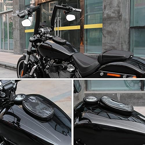 Miniatura 2 de X AUTOHAUX Universal 7 pulgadas magnético tanque bolsa teléfono titular caso alforja cuero sintético impermeable para moto, Negro -