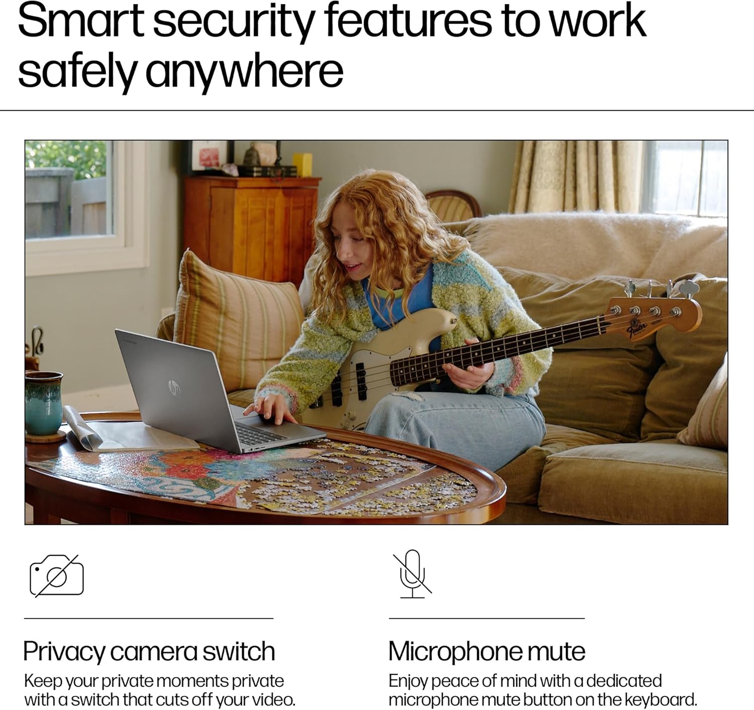 HP Chromebook 15.6" | Intel N100 Processor | 4 GB RAM | 128 GB Flash Storage | Intel UHD Graphics | HD Display | Up to 11.5 Hours Battery | Chrome OS | Dual Speakers | Mineral Silver | 15a-nb0005sa — image 6