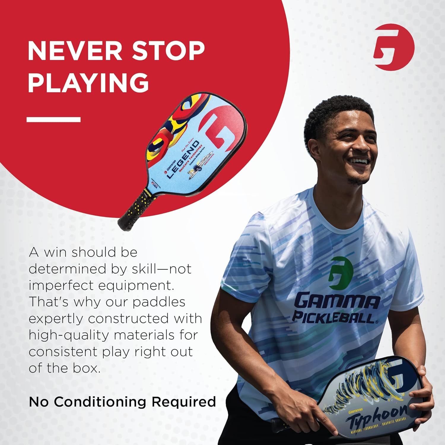 Gamma Made in The USA Pickleball Paddles, NeuCore & Sensa Polycore Technology, Textured Graphite, Honeycomb Grip, USAPA Approved, Additional Power & Control - Multiple Colors and Shapes - Image 6