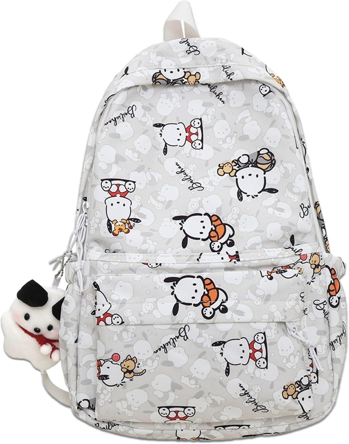 Roffatide Cartoon Pochacco All Over Print Large Capacity Casual Backpack Laptop Backpack Travel Bike Rucksack Hiking Backpack Grey, LYB13804