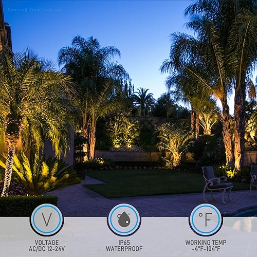 Miniatura 7 de LEONLITE Luces LED de paisaje de bajo voltaje regulables de 12 W7.3 W3.7 W, 3 CCT, iluminación de paisaje de lavado de pared al aire libre, foco de