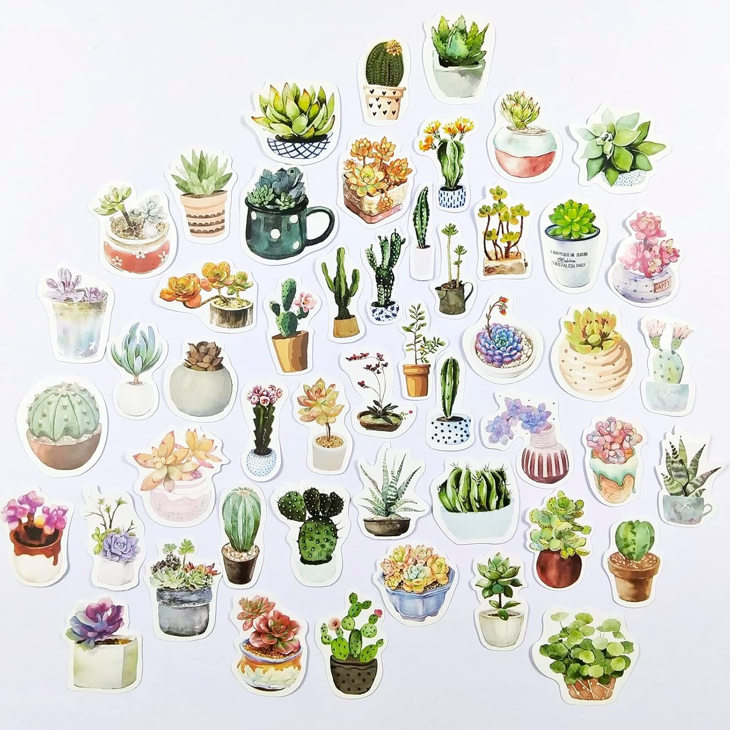 Scrapbooking Stickers(50pcs), Fecsam Cactus Sticker Set