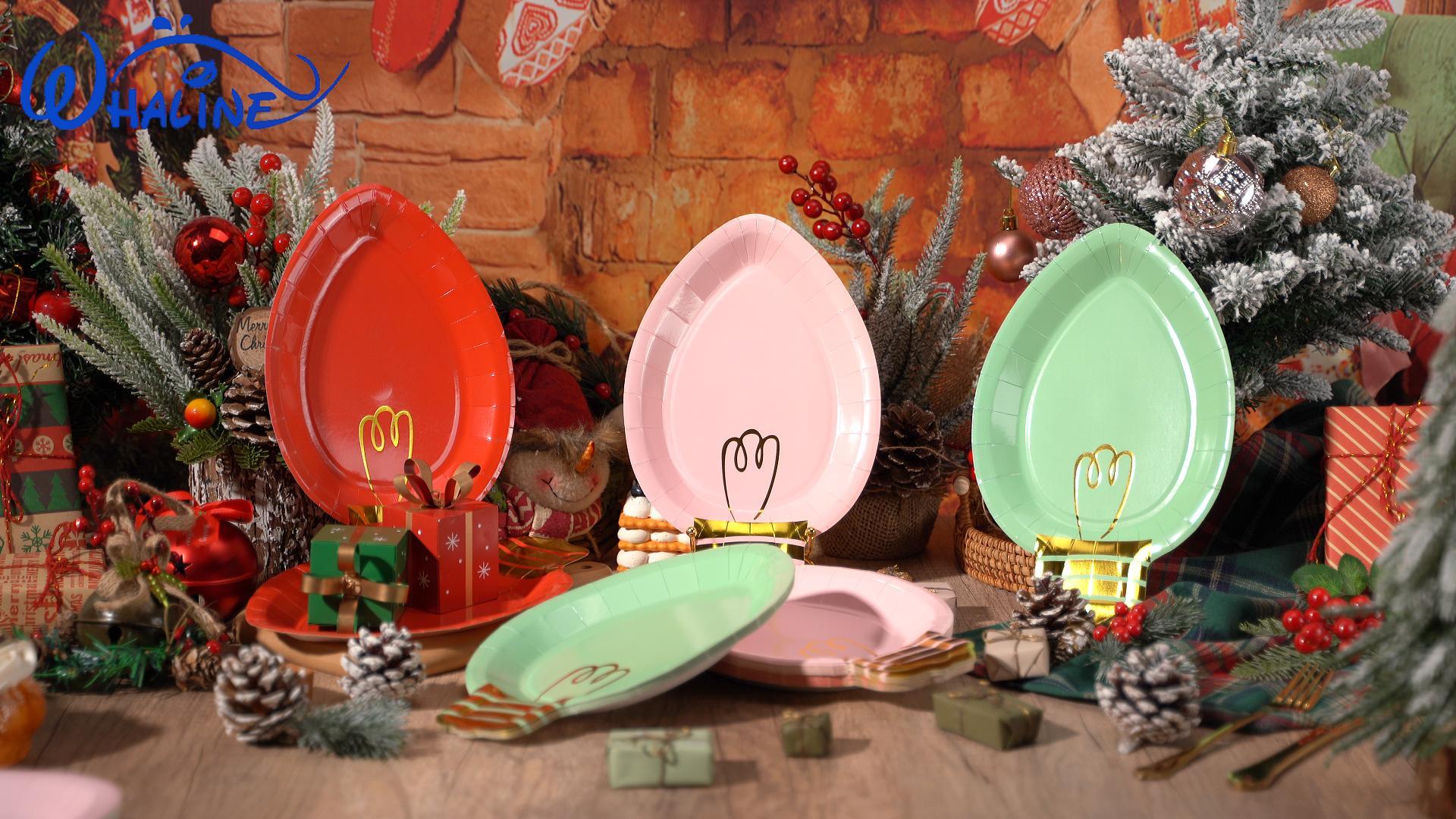 Amazon.com: Whaline 30Pcs Christmas Paper Plate Lights Shape