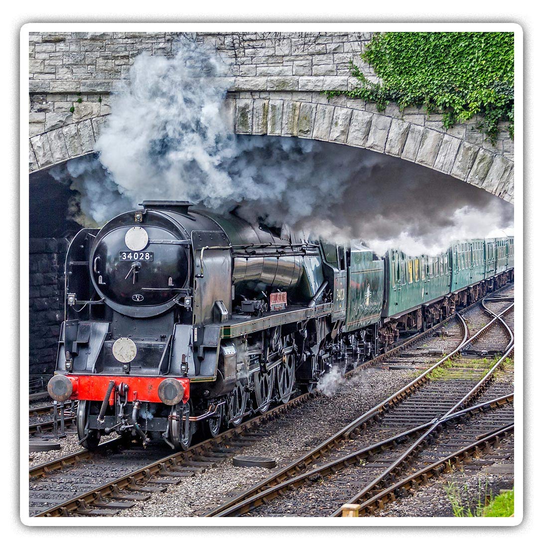 Square Stickers (Set of 2) 7.5cm - Eddystone Steam Train #2178