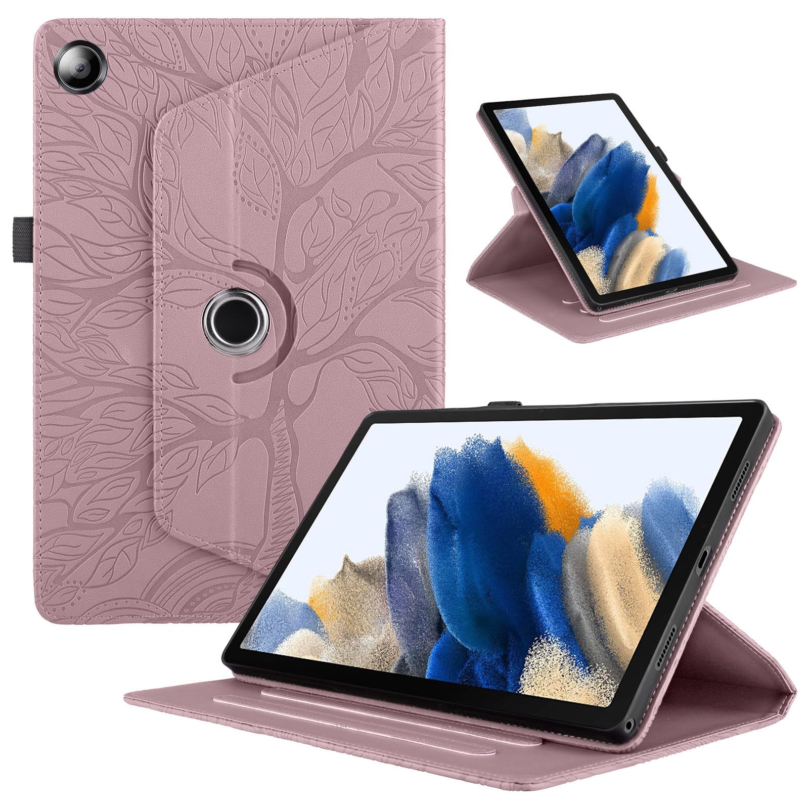 Funda para Samsung Galaxy Tab S9/ S8/ S7 11" (SM-X710/X700/T870) PU Cuero Tablets Protectora Cover 360°Carcasa Giratoria de ángulo Múltiple Stand Función Tablets Funda,Rojo Árboles — view 193