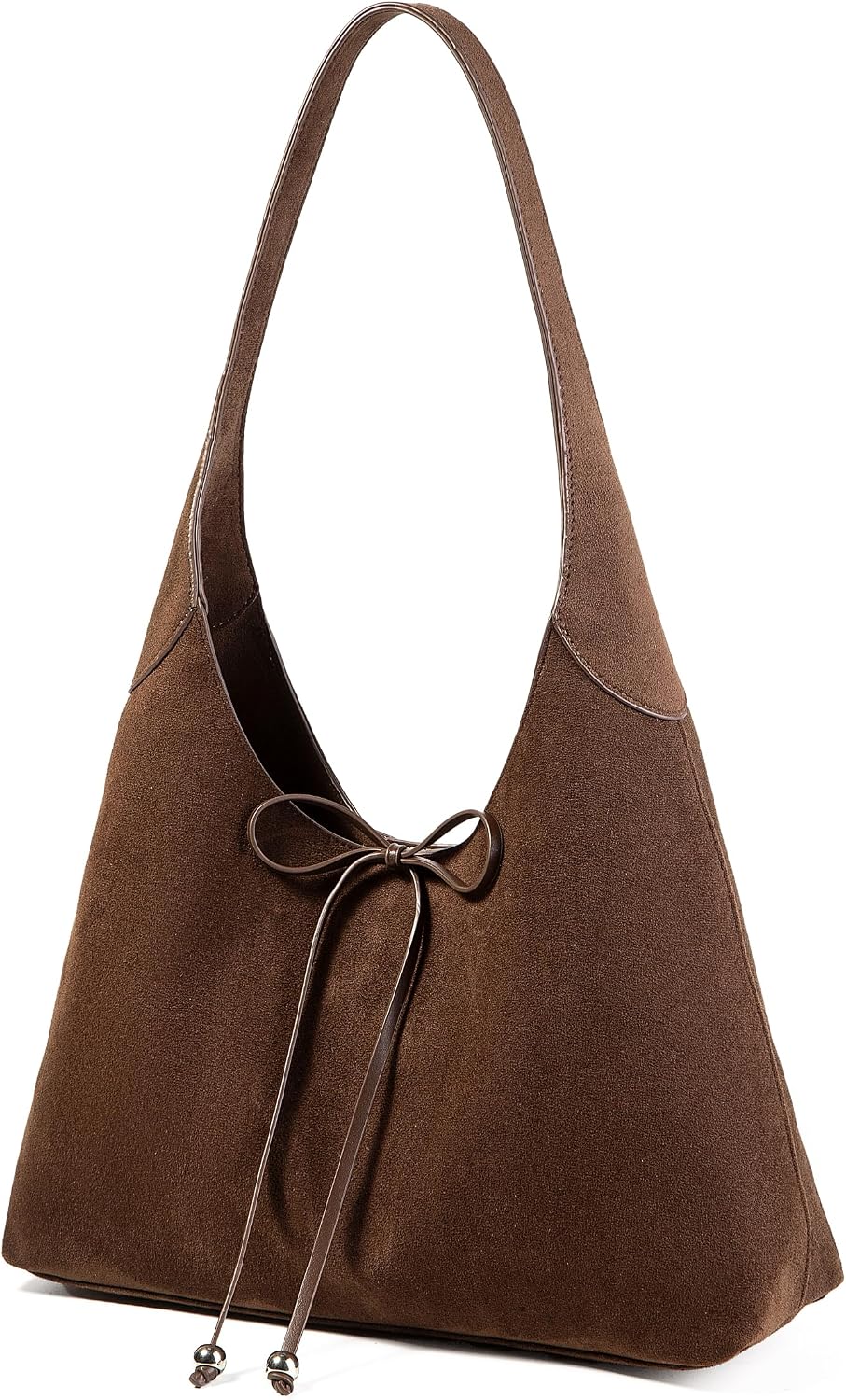 Bow Tie Suede Hobo Bags for Women Large Shoulder Bag Handbags Chic Purse Satchel for Travel Work