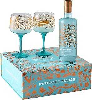 Ultra Premium London Dry Gin Gift Box With 2 Copa Glasses - Award-Winning - Layered, Fragrant, Balanced - To Enjoy Over Ice - Couple Ultimate Gin Gift - 43% ABV - 70 cl