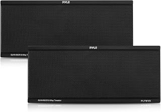 Pyle 6 Way Car Stereo Speaker-Dual 200 Watt High Powered Loud Sound Speakers System with 60mm Piezo Midrange,40mm Audio Tweeter,4 Ohm,2.5 kHz-20 kHz-Wire,Sun Visor Mount Strap-Pyle PLTWVS(Pair),Black