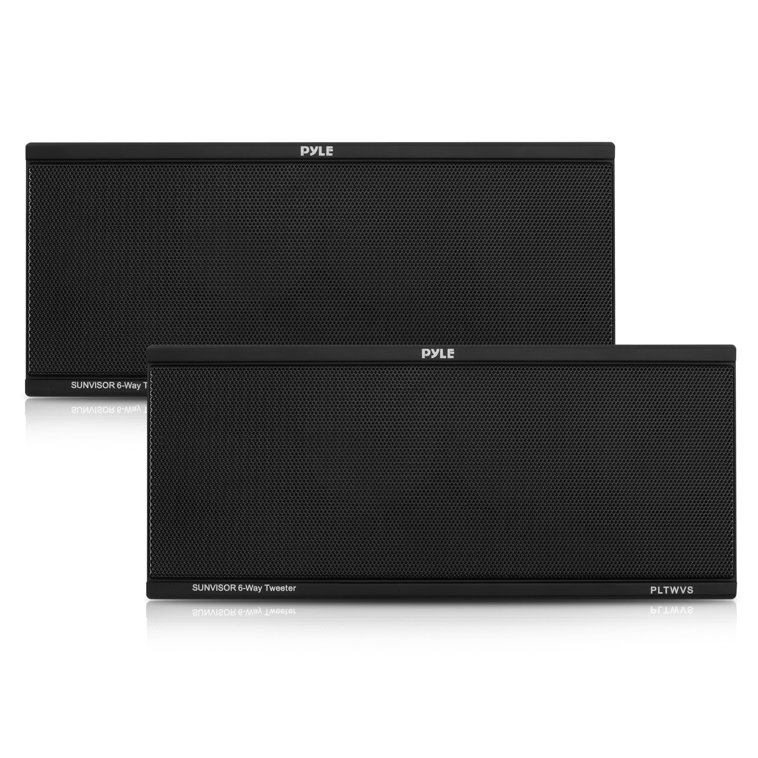 6 Way Car Stereo Speaker - Dual 200 Watt High Powered Loud Sound Speakers System With 60mm Piezo Midrange, 40mm Audio Tweeter, 4 Ohm, 2.5 Khz-20 Khz - Wire, Sun Visor Mount Strap - Pyle Pltwvs (Pair)